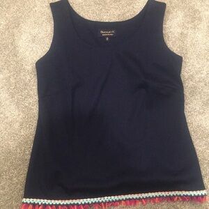 Buckley K navy blue side zipper tank w/col…